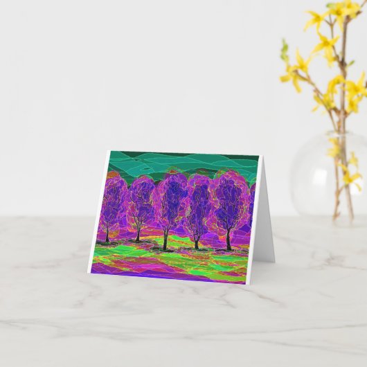 Purple Trees computer drawing card    カード (黄色い花)