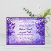 Purple Trees String Lights結婚式招待状 招待状 (スタンド正面)