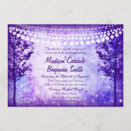 Purple Trees String Lights結婚式招待状 招待状