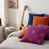 Purple Tribal Modern Monogram Custom Throw Pillow クッション