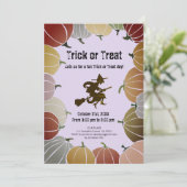 Purple Trick or Treat Spooky Flying Witch Pumpkins シーズンカード (スタンド正面)