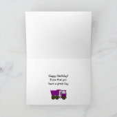Purple Truck Design Personalised Birthday カード (内部)