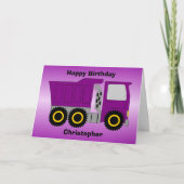 Purple Truck Design Personalised Birthday カード (正面)