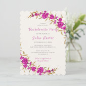 Purple Trumpet Flower Garden Bachelorette Party 招待状 (スタンド正面)