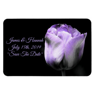 Purple Tulipが結婚日付を保存すカスタマイズる** マグネット