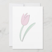 Purple Tulip Floral Girl Kids First Birthday  招待状 (裏面)