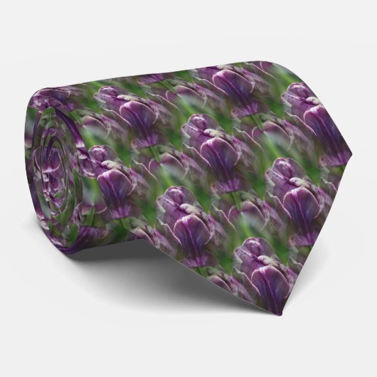 Purple Tulip Flower Nature Pattern  ネクタイ (ロール)