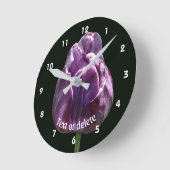 Purple Tulip Flower Personalized  ラウンド壁時計 (傾斜)