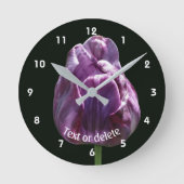 Purple Tulip Flower Personalized  ラウンド壁時計 (正面)