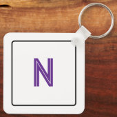 Purple Tulip Monogram Backside キーホルダー (裏面)