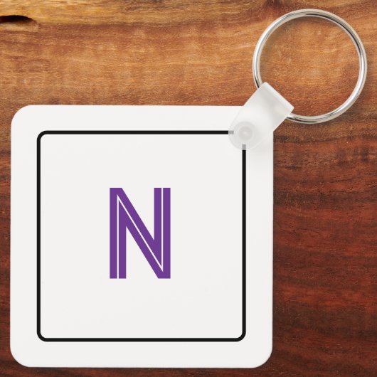 Purple Tulip Monogram Backside キーホルダー (裏面)