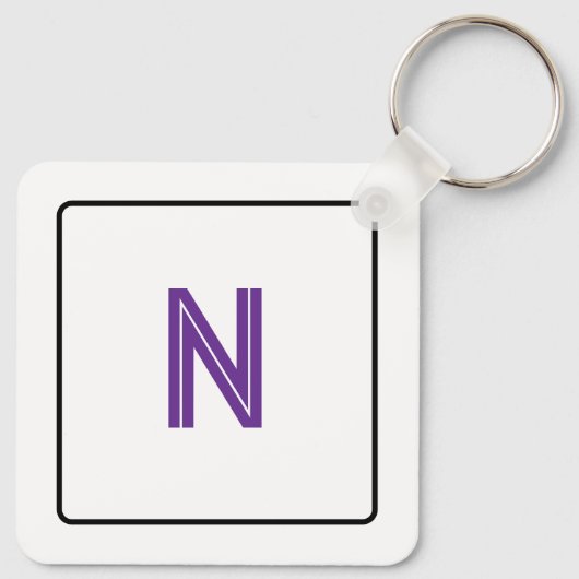 Purple Tulip Monogram Backside キーホルダー (裏面)