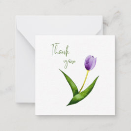 Purple Tulip Thank You Flat Notecard ノートカード