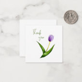 Purple Tulip Thank You Flat Notecard  ノートカード (正面/裏面インサイチュ)