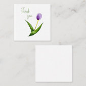 Purple Tulip Thank You Flat Notecard  ノートカード (正面/裏面)