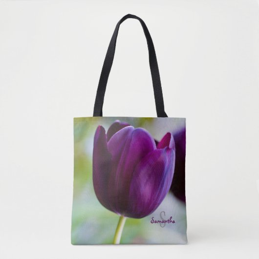Purple Tulip Tote bag トートバッグ (正面)