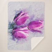 Purple Tulips シェルパブランケット (正面)