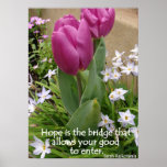 Purple Tulips Hope Floral Flowers Photo Poster ポスター<br><div class="desc">Purple Tulips Hope floral Photograph Poster. A glorious poster to compliment any decor,  taken from my own writing. Designed from my original watercolor paintings,  that I painted from my own flower garden.</div>