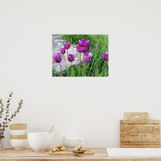 Purple Tulips Poster ポスター (キッチン)