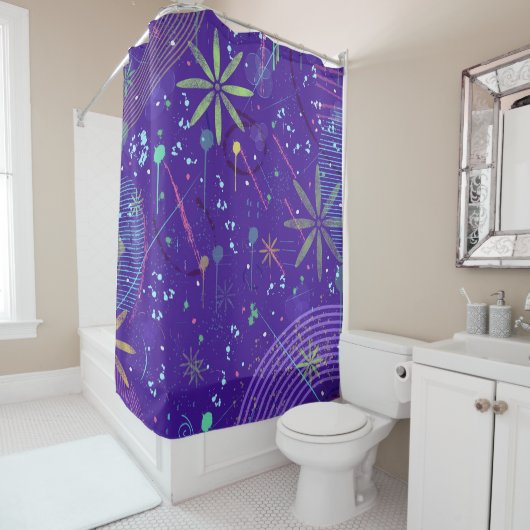 Purple Twilight Party シャワーカーテン (インサイチュ)