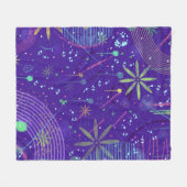 Purple Twilight Party フリースブランケット (正面(横))