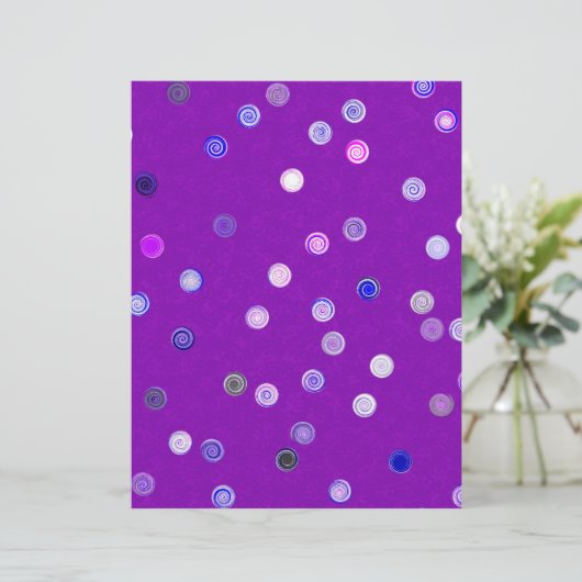 Purple Twisty Polka Dot Spiral 2-Sided Scrap Paper (スタンド正面)