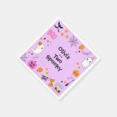 Purple Two Spooky Cute Halloween 2nd Birthday スタンダードカクテルナプキン (角)