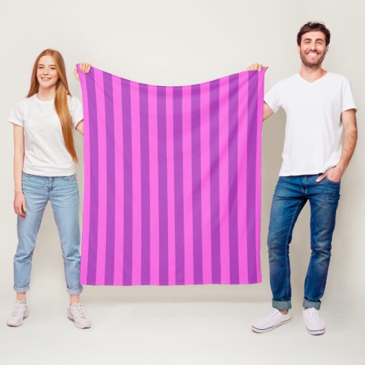 Purple Two Tone Stripes  フリースブランケット (インサイチュ)