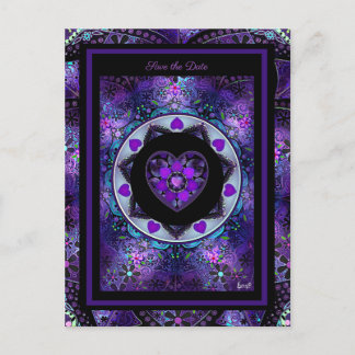 Purple umbrella & Hearts .7 ポストカード