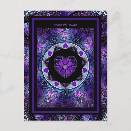 Purple umbrella & Hearts .7 ポストカード (正面)