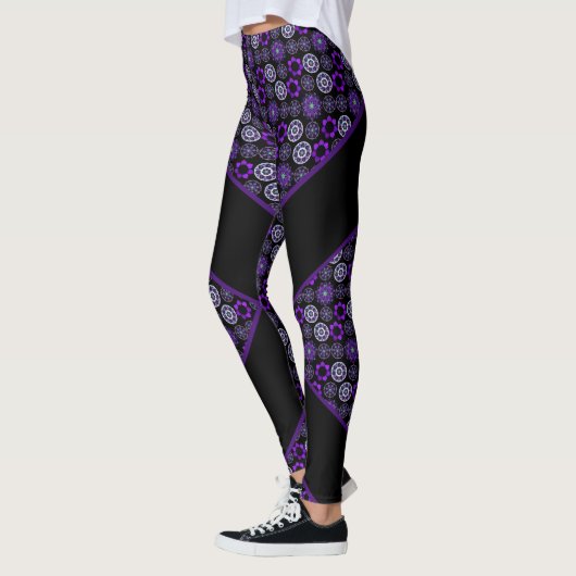purple umbrella & hearts.7 Leggings レギンス (左)