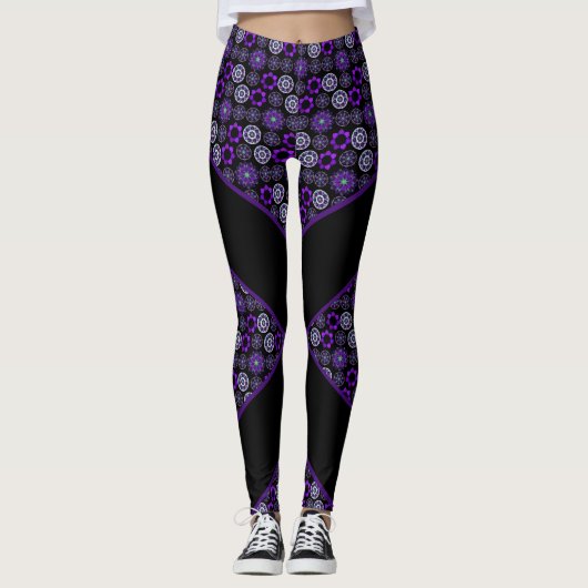 purple umbrella & hearts.7 Leggings レギンス (正面)