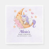 Purple Unicorn Baby Shower Girl スタンダードランチョンナプキン (正面)