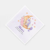 Purple Unicorn Baby Shower Girl スタンダードランチョンナプキン (角)