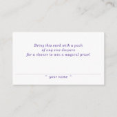 Purple Unicorn Bust Diaper Raffle エンクロージャーカード (裏面)