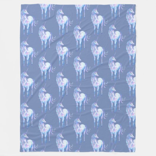 Purple Unicorn Dream フリースブランケット (正面)