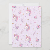 Purple Unicorn Girls 6th Birthday 招待状 (裏面)