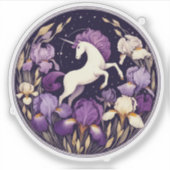 Purple Unicorn irises Unicorns Iris                シール (正面)