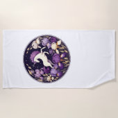 Purple Unicorn irises Unicorns Iris                ビーチタオル (正面)