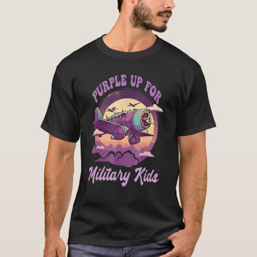 Purple Up for Military Kids   Military Child Month Tシャツ (正面)