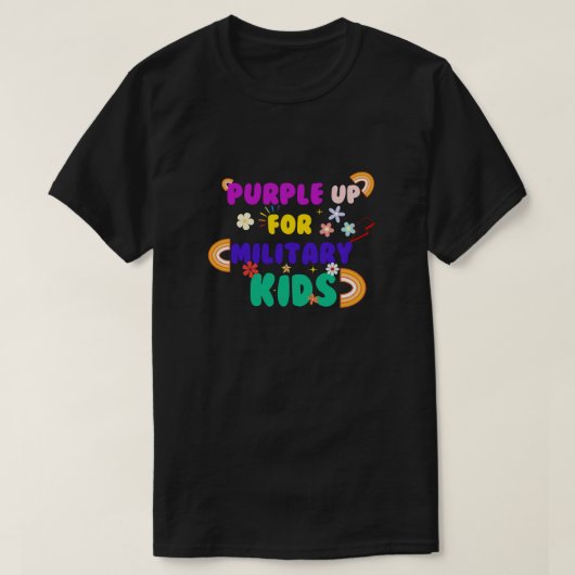 PURPLE UP FOR  MILITARY KIDS Tシャツ (デザイン正面)
