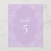 Purple Victorian Wedding Table Number Sign (裏面)