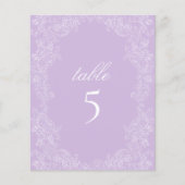 Purple Victorian Wedding Table Number Sign (正面)