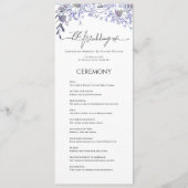 Purple Vintage Botanical Wedding Program  プログラム (正面)