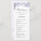 Purple Vintage Botanical Wedding Program  プログラム (正面/裏面)