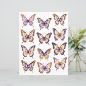 Purple Vintage Butterfly Ephemera Scrapbook Paper (スタンド正面)