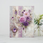 Purple Vintage Junk Journal Scrapbook Paper (スタンド正面)