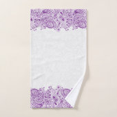 Purple Vintage Paisley Stripe Bath Towel Se バスタオルセット (ハンドタオル)