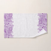 Purple Vintage Paisley Stripe Bath Towel Se バスタオルセット (ハンドタオル)