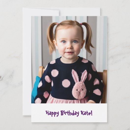 Purple Violet Cute Ghosts Spooky One 1st Birthday 招待状 (裏面)